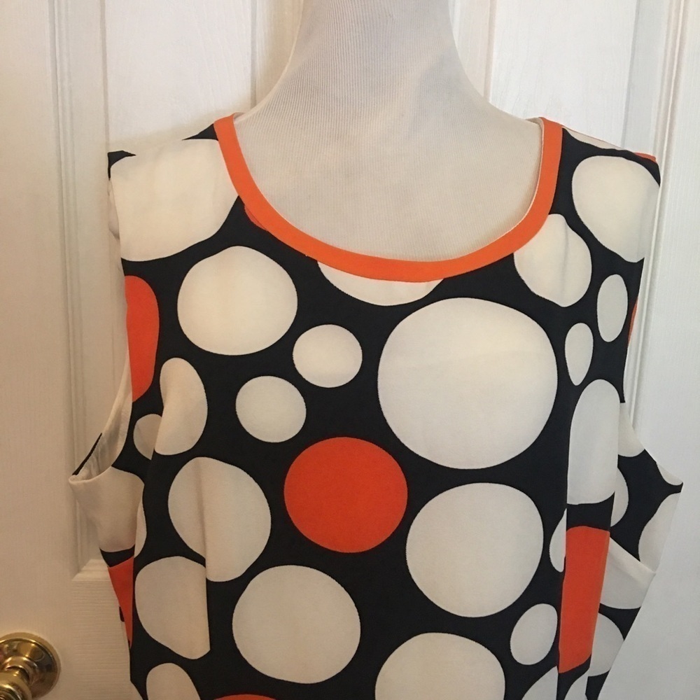 60’S spin-off ILE shift dress sz 16. Large polka dot. Sleeveless. Boho, office. - Picture 4 of 10